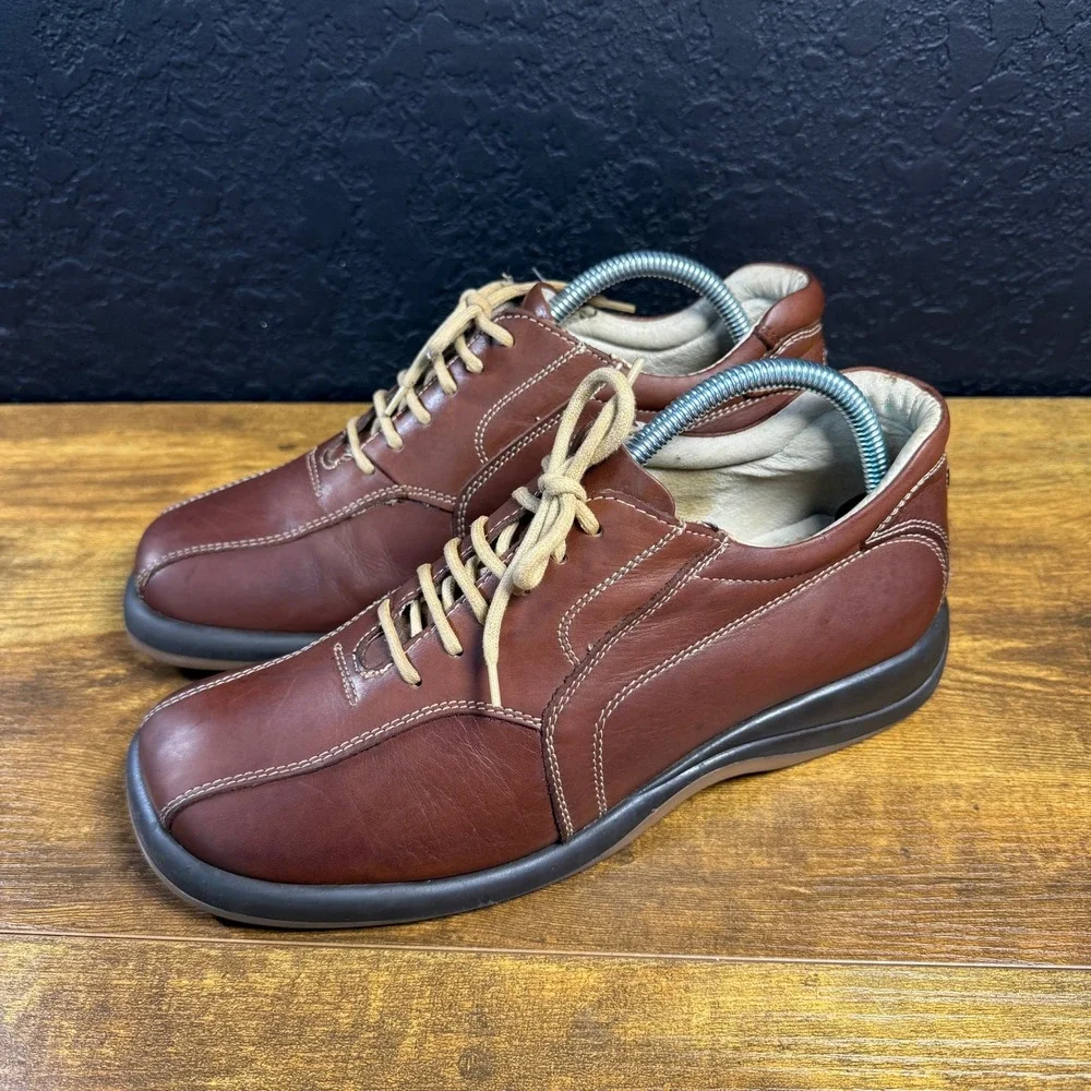 Kenneth Cole Reaction Brown Leather Square Toe Oxford Mens Size 8‎